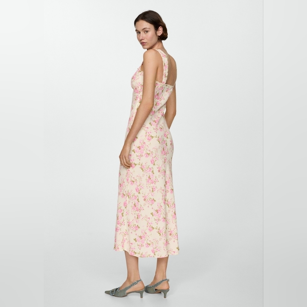 Mango Floral dress with bow neckline - Picture 6 of 9